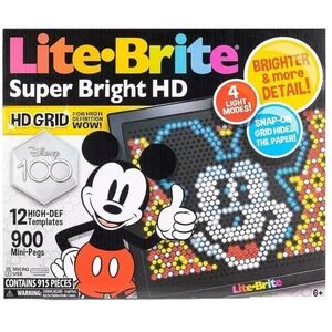 Lite-Brite Disney Super Bright High Def, 100 Years of Wonder Open Box